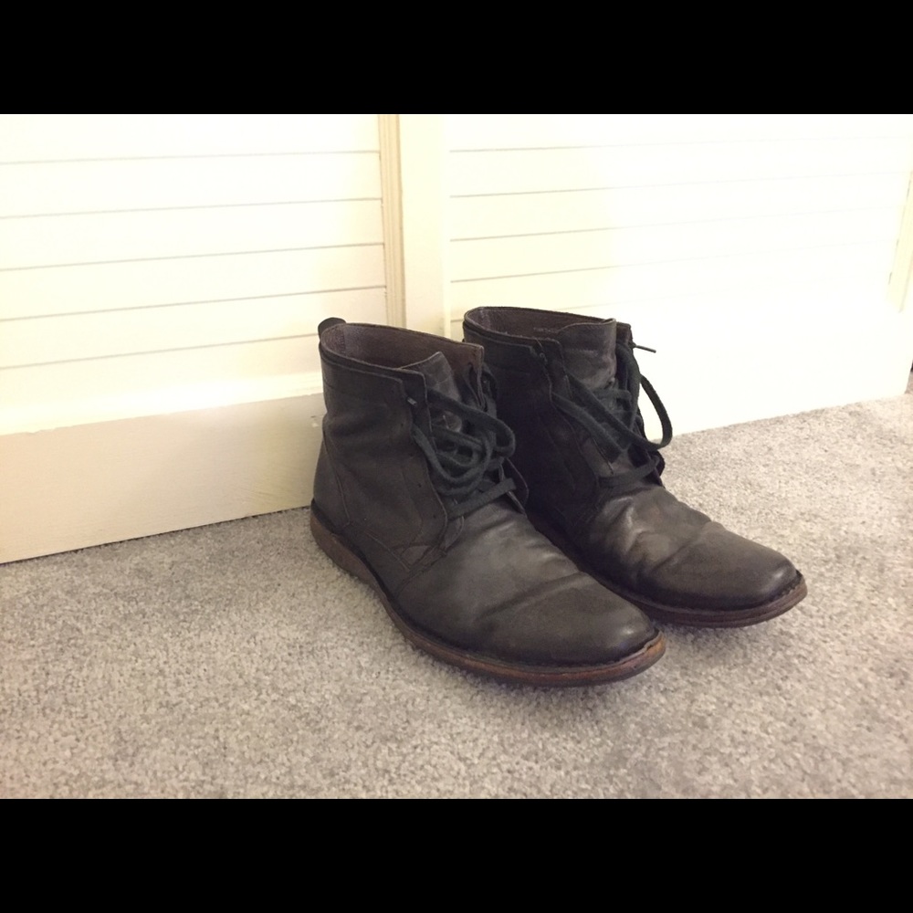 John Varvatos Black Boot Laceup Men's Size 12